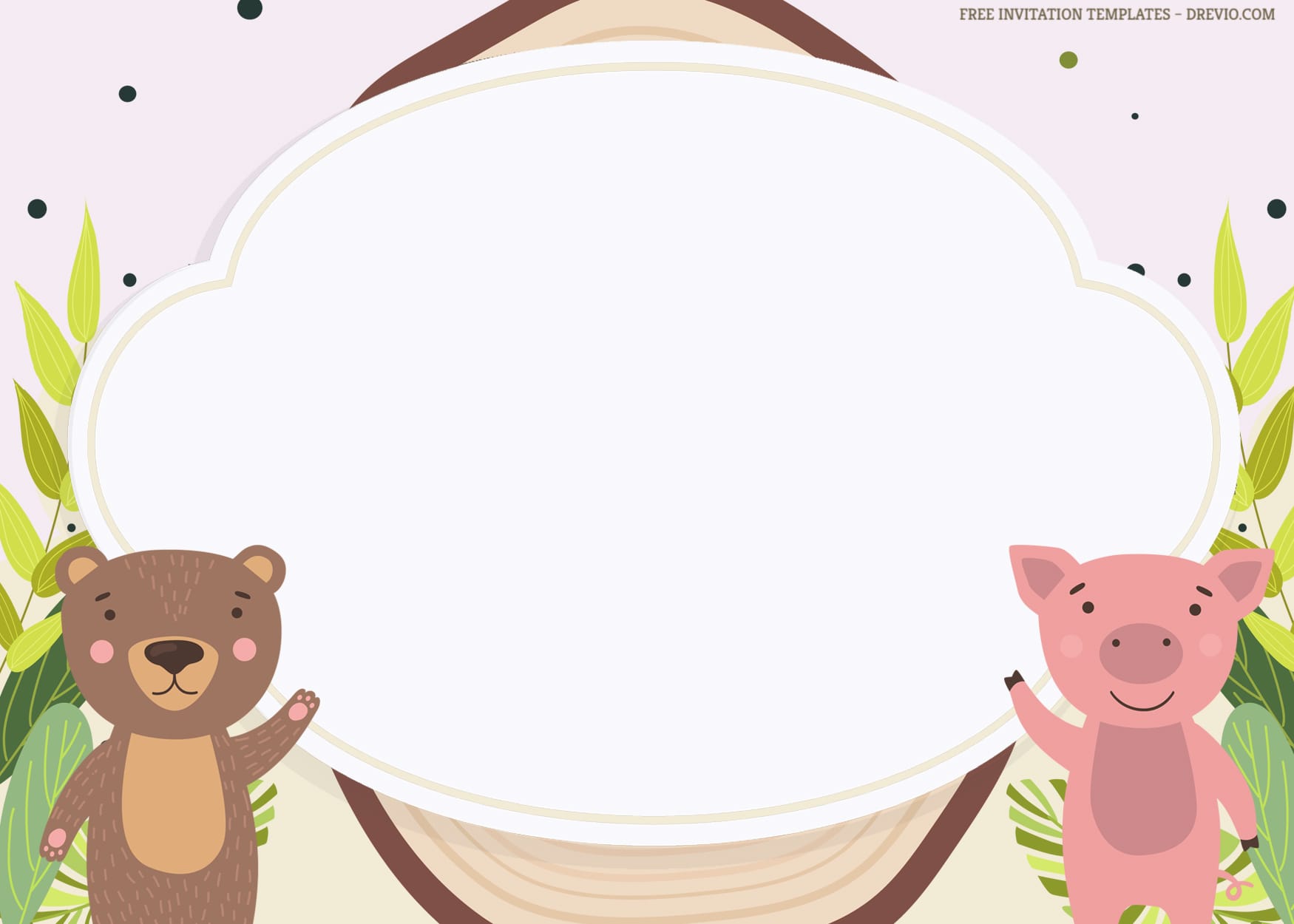 7+ Tiny Animals Party Birthday Invitation Templates Pig And Bear