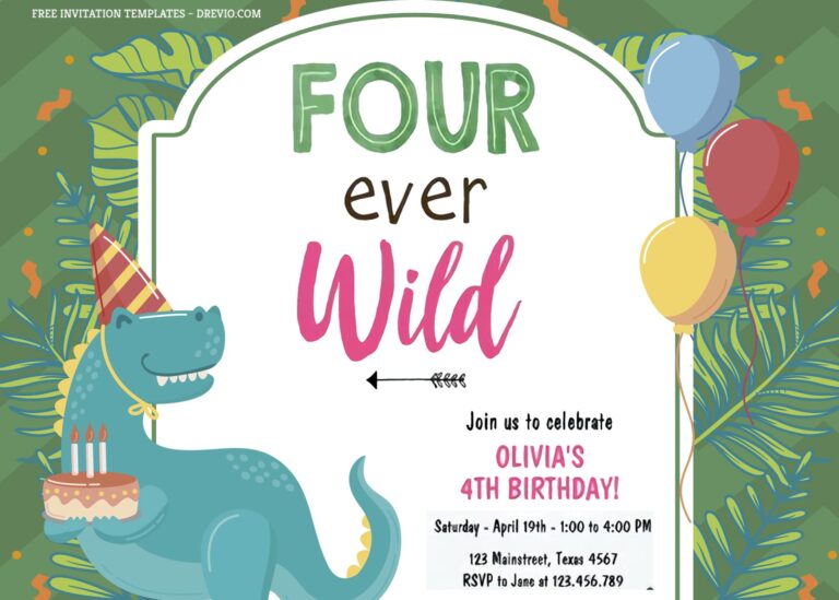 7+ Wild and Roaring Dinosaur Birthday Invitation Templates Title