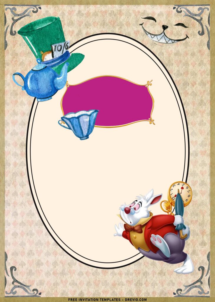 8 Alice In Wonderland Birthday Invitation Templates 1