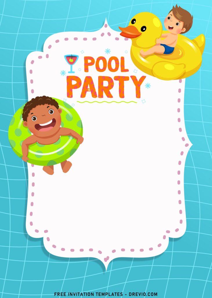 8 Cute Summer Pool Party Invitation Templates For Kids