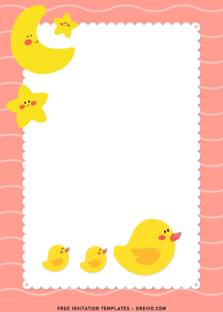 8 Lovely Adorable Kids Theme Birthday Invitation Templates With Cute Little Duck