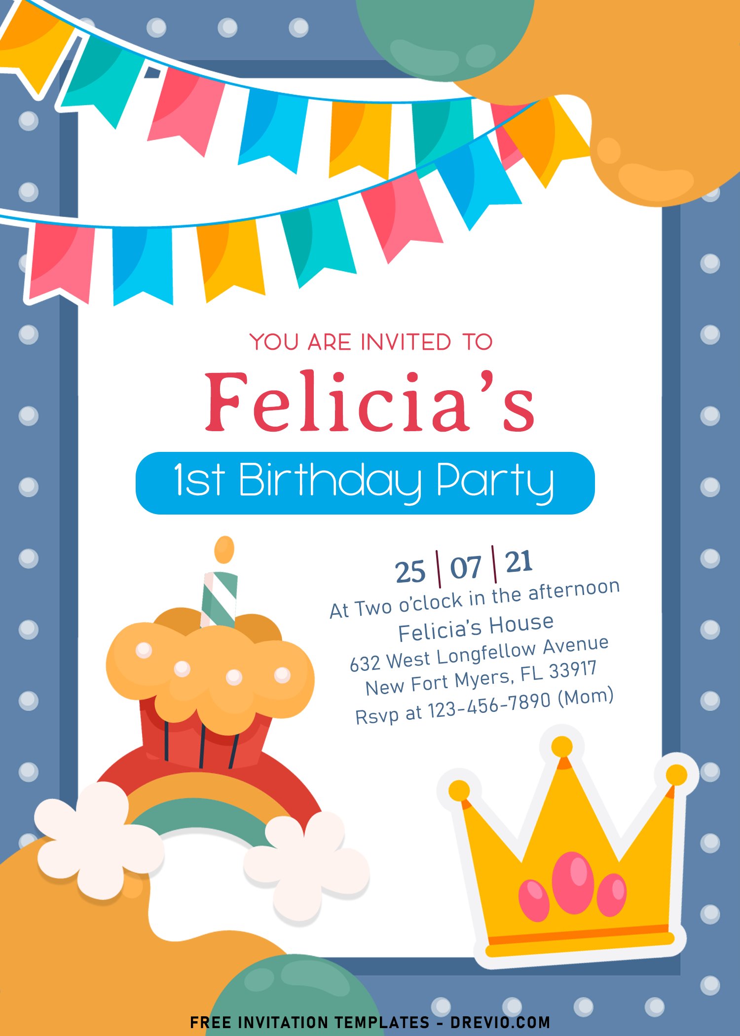 8+ Simply Cute Kids Birthday Invitation Templates, image size:1500x2100
