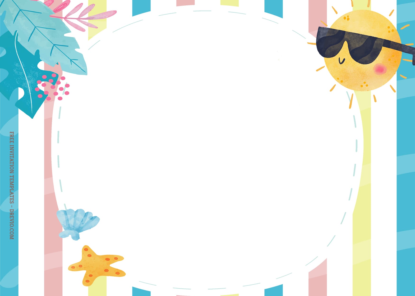 8+ Summer Radiant Party Birthday Invitation Templates With Sun And Leaves