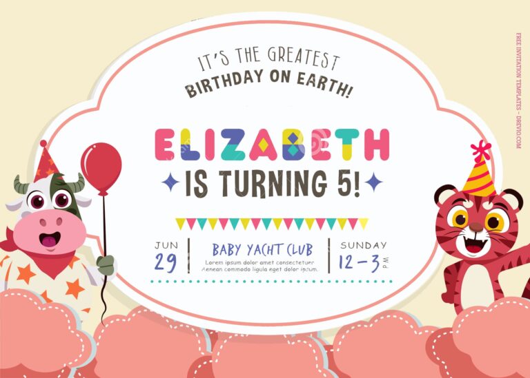 9+ Cute Farm Animals Cartoon Birthday Invitation Template Title