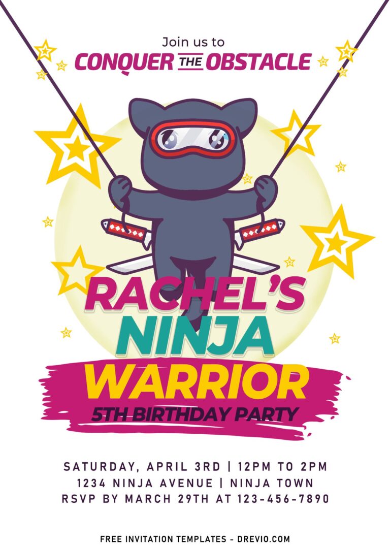 9+ Ninja Warrior Birthday Invitation Templates