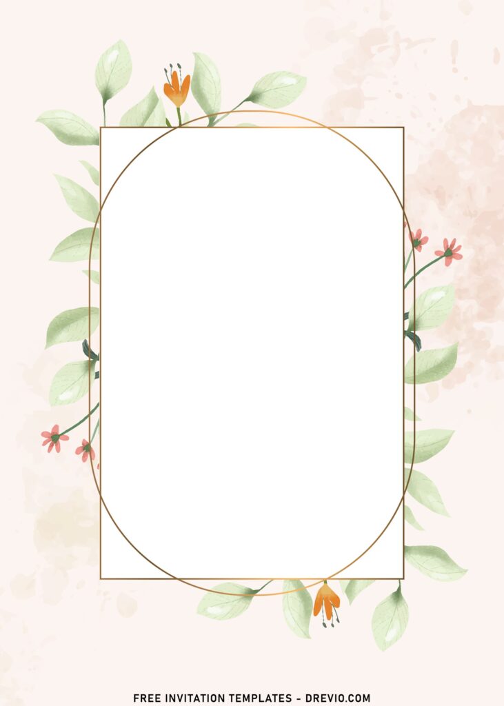 11 Geometric Greenery Wedding Invitation Templates