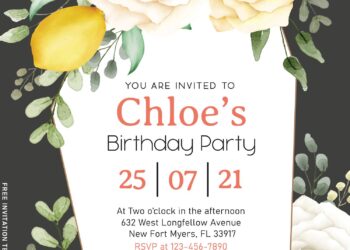 7+ Summer Watercolor Lemon Botanical Birthday Invitation Templates