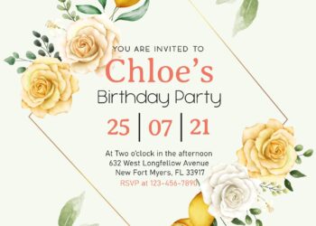 8+ Beautiful Citrus Lemon Botanical Floral Invitation Templates