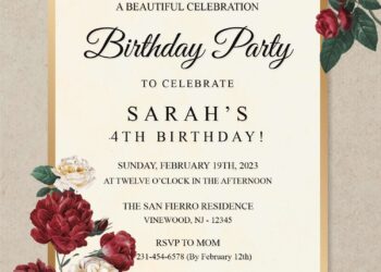 8+ Vintage Garden Blooms Floral Invitation Templates