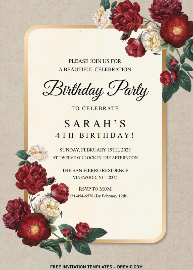 8+ Vintage Garden Blooms Floral Invitation Templates