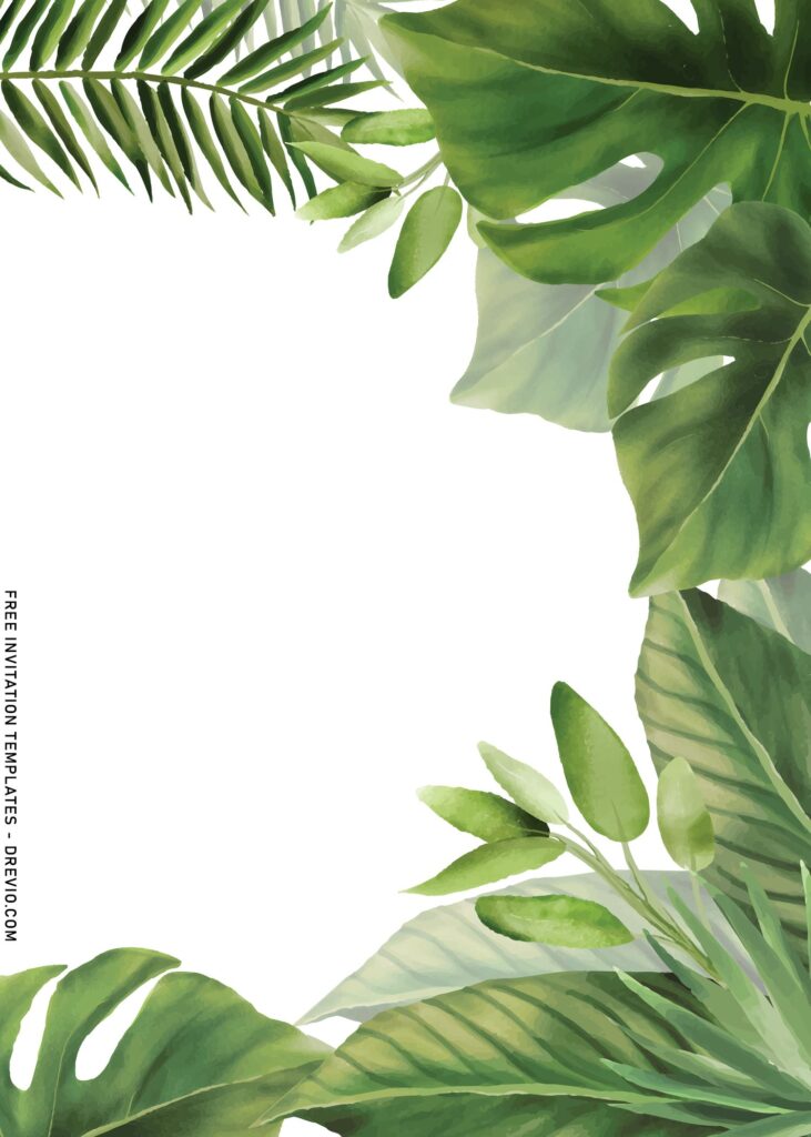 8+ Aesthetic Greenery Invitation Templates With Olive Green Leaves and has beautiful monstera leaves
