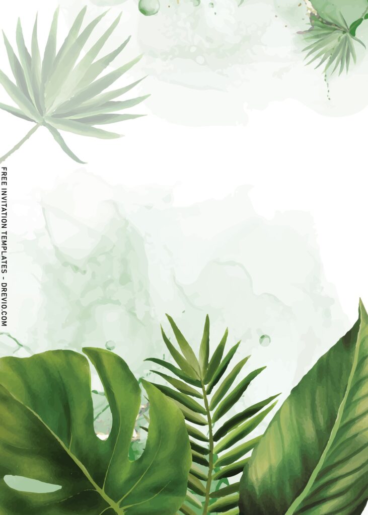 8+ Aesthetic Greenery Invitation Templates With Olive Green Leaves and has emerald green palm leaves