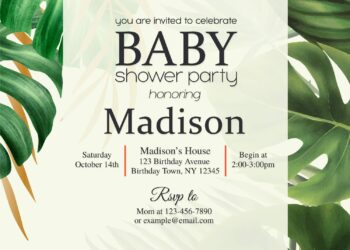 8+ Elegant Monstera Greenery Themed Birthday Invitation Templates
