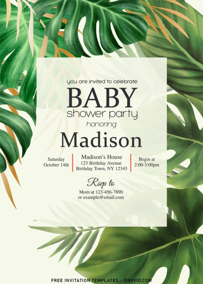8+ Elegant Monstera Greenery Themed Birthday Invitation Templates