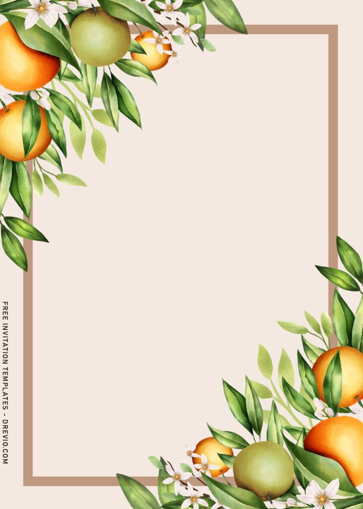 8 Orange Floral Blossom Baby Shower Invitation Templates