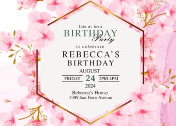 8+ Stunning Cherry Blossom Quinceanera Floral Invitation Templates