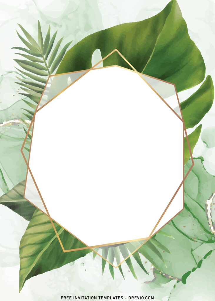8 Realistic Greenery Leaves Wedding Invitation Templates
