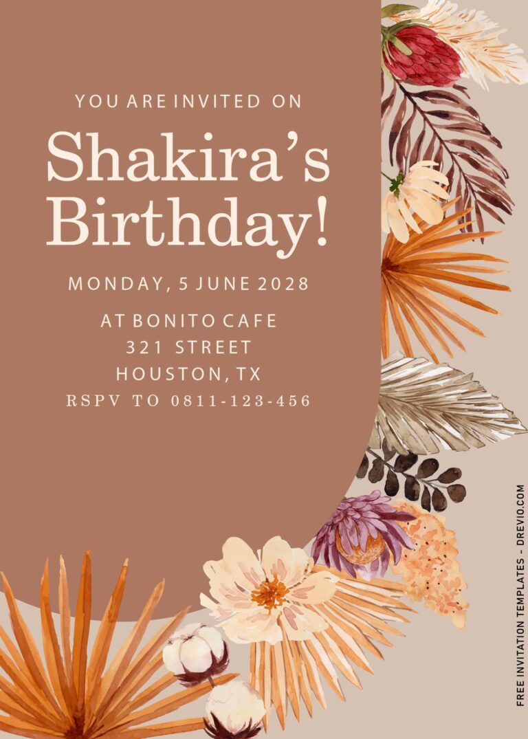 8+ Boho Greenery Arch Birthday Invitation Templates