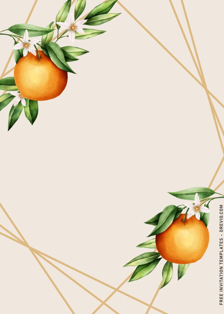 8 Watercolor Orange Blossom Birthday Invitation Templates