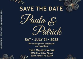 9+ Elegant Gold Floral Outline Invitation Templates