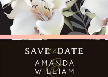 9+ Modern Lily Flower Wedding Invitation Templates