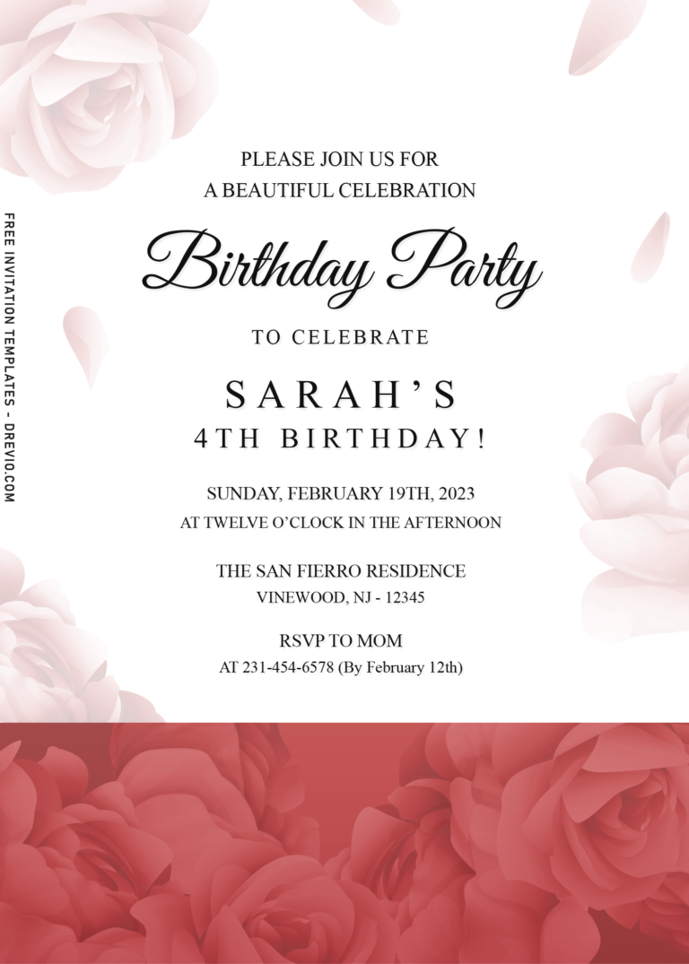 7+ Delicate Garden Roses Floral Wedding Invitation Templates