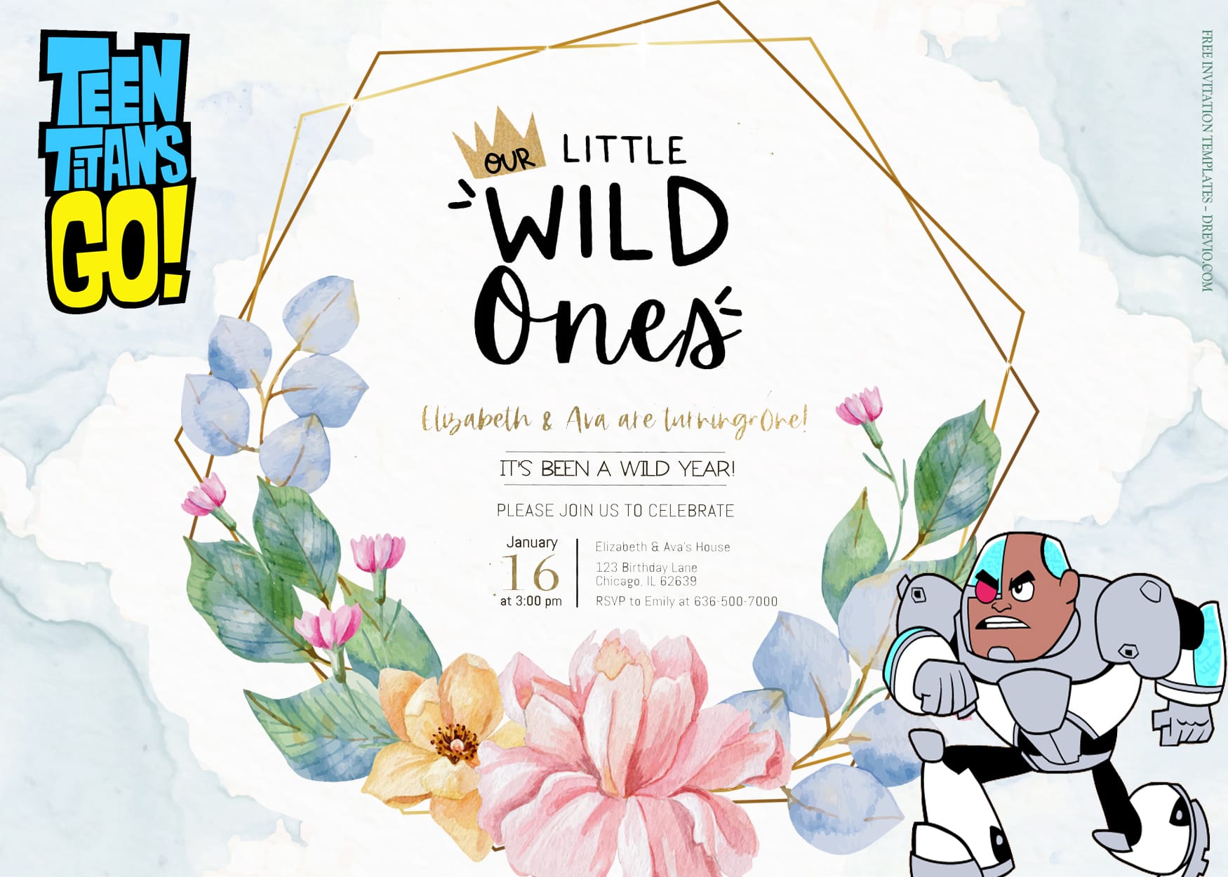 10+ Fight Crimes And Blossom Teen Titans Birthday Invitation Templates Title