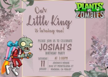 10 Plants Vs Zombies Roll Out Birthday Invitation Templates Title