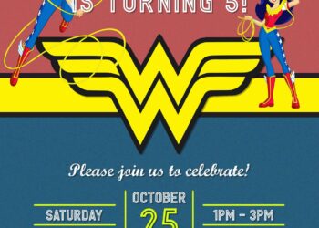 10+ Incredible Wonder Woman Girls Birthday Invitation Templates