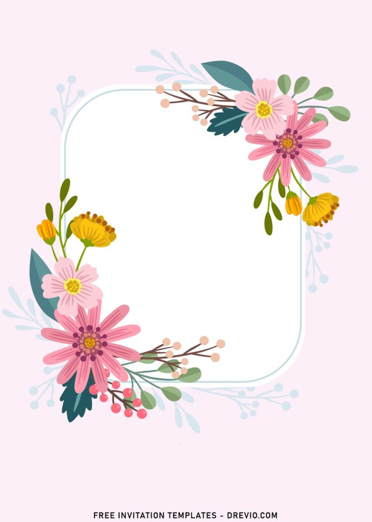 11 Vibrant Floral Frame Birthday Invitation Templates