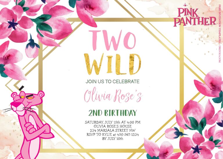 12+ Pink Panther Romance Bash Birthday Invitation Templates Title