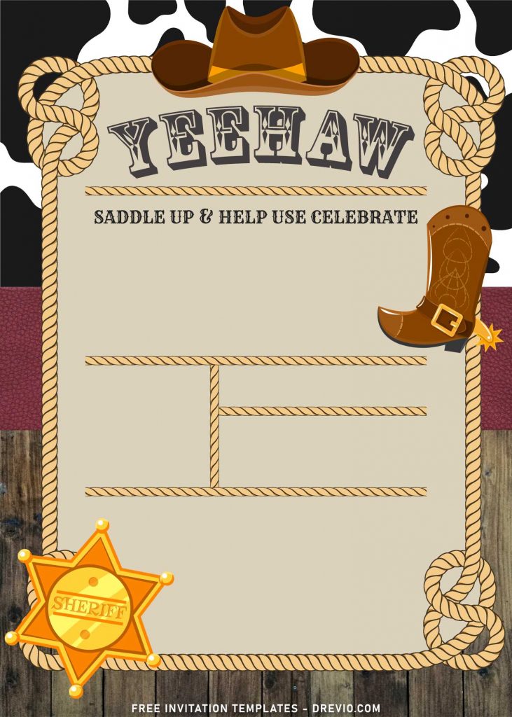 7 Adorable Wild West Themed Birthday Party Invitation Templates