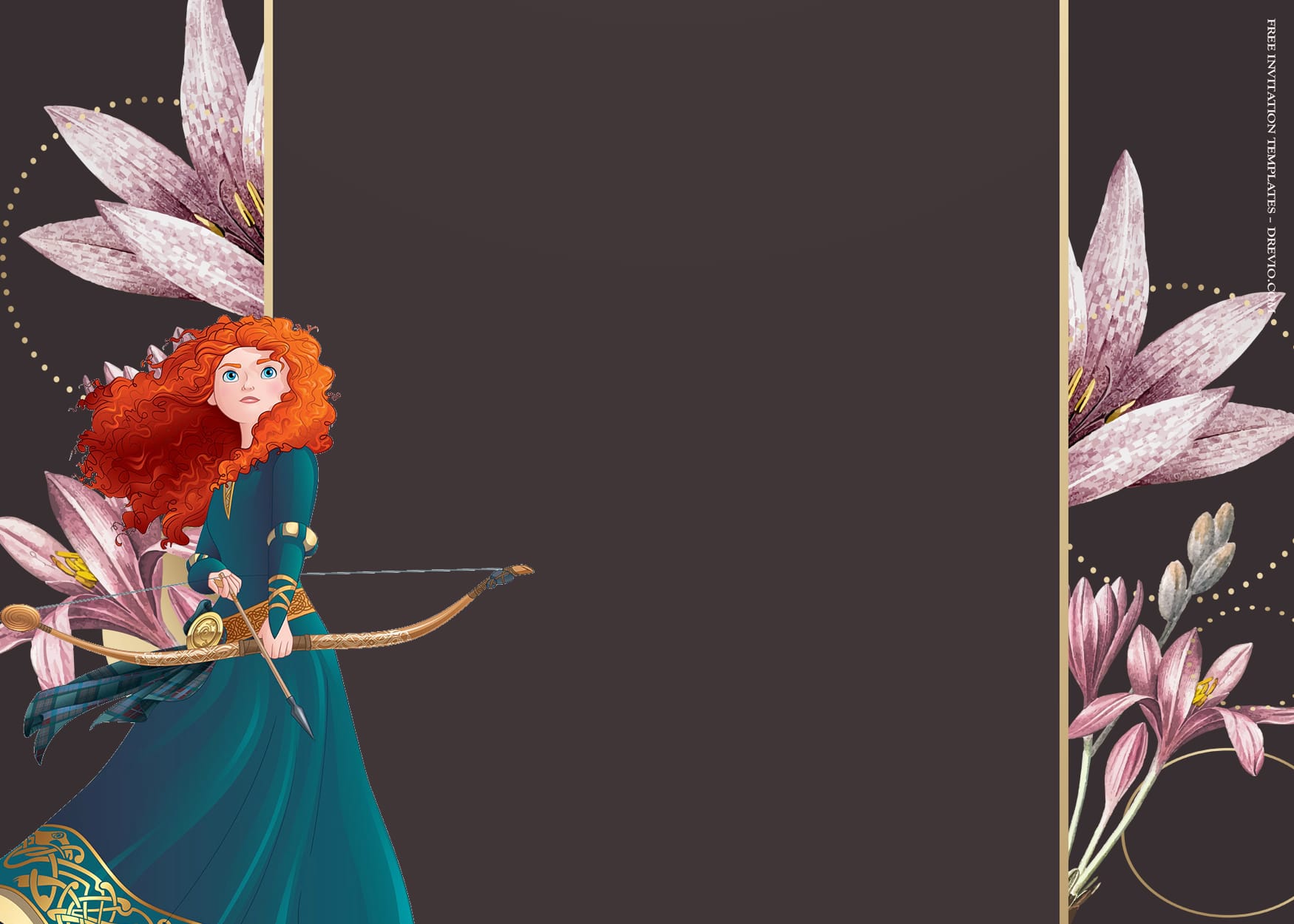 7+ Brave Girl Merida Floral Bloom Birthday Invitation Templates