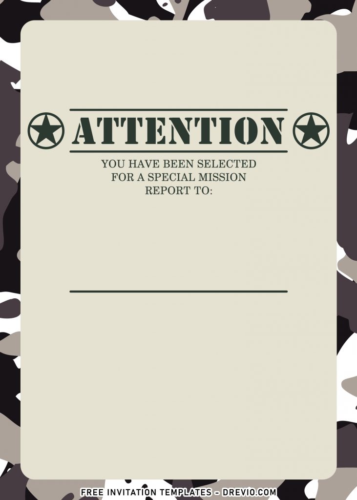 7+ Military Camouflage Themed Birthday Invitation Templates with cute wording
