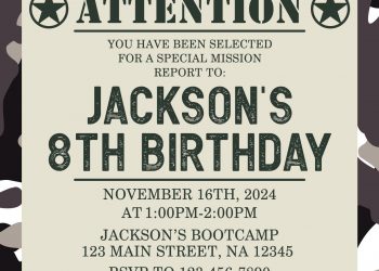 7+ Military Camouflage Themed Birthday Invitation Templates