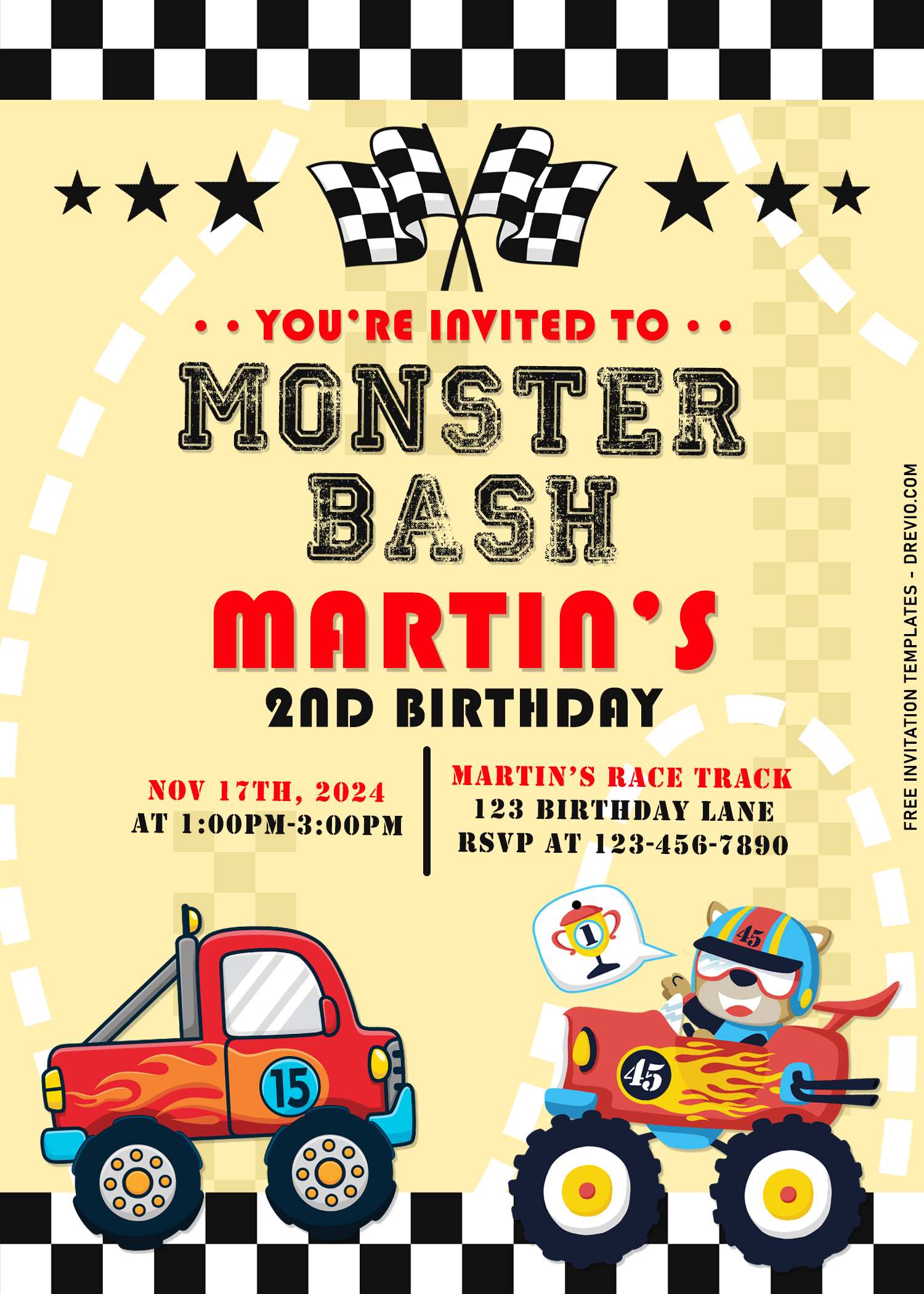 7+ Boys Monster Truck Bash Birthday Invitation Templates For All Ages