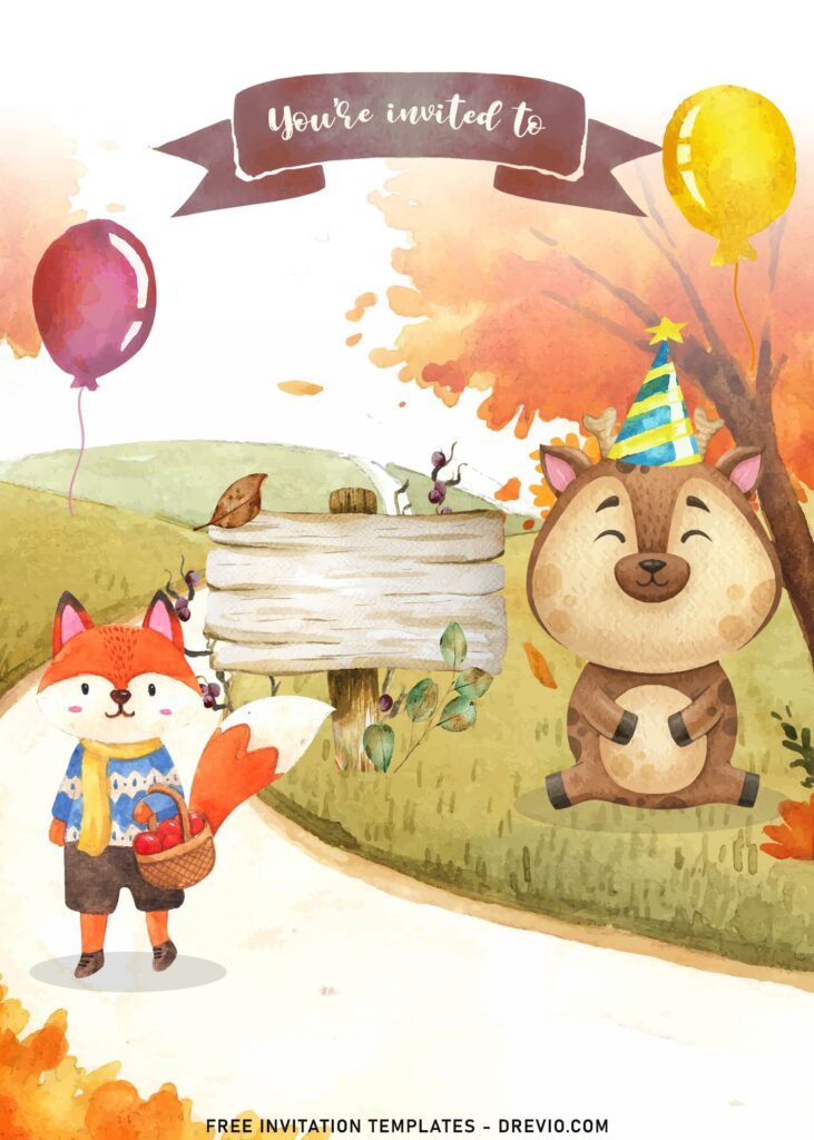 7 Safari Wonderland Animals Birthday Invitation Templates For Spring Picnic Party