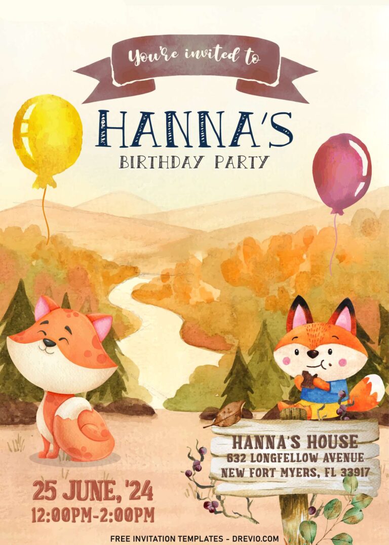 7+ Watercolor Woodland Forest Animals Birthday Invitation Templates