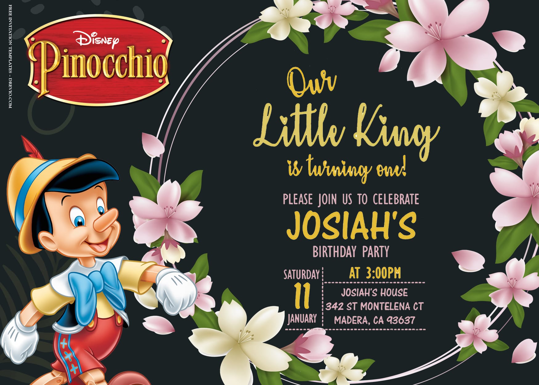 8+ Crafting Woods With Pinocchio Birthday Invitation Templates
