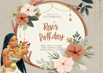 8+ Fight And Enjoy Nature Pocahontas Birthday Invitation Templates Title