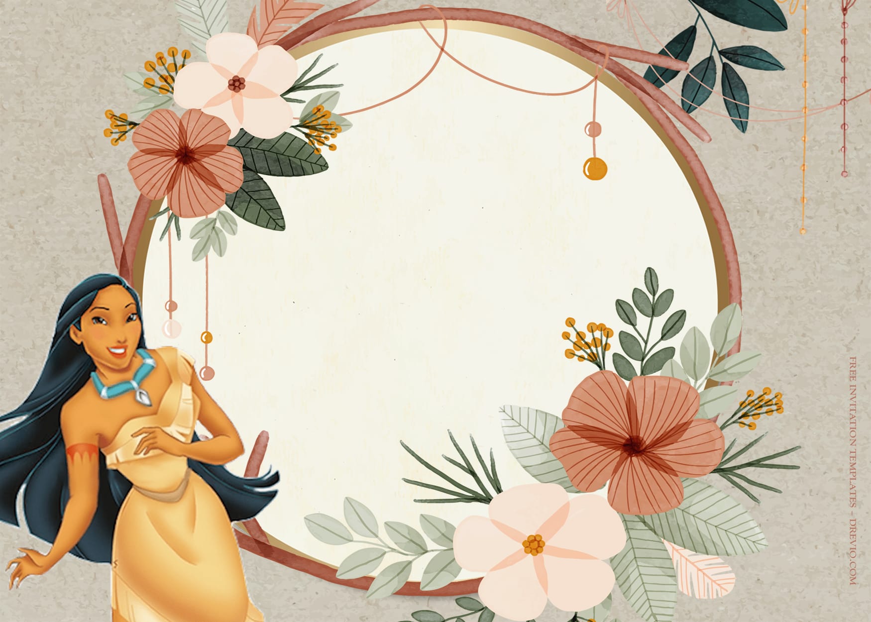 8+ Fight And Enjoy Nature Pocahontas Birthday Invitation Templates TYpe Five