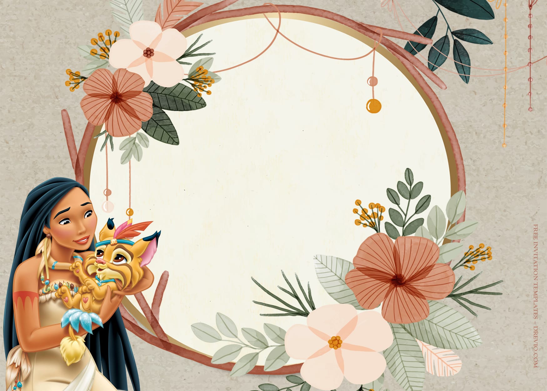 8+ Fight And Enjoy Nature Pocahontas Birthday Invitation Templates Type One