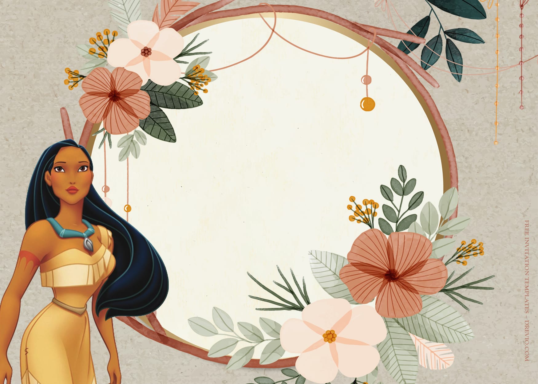 8+ Fight And Enjoy Nature Pocahontas Birthday Invitation Templates Type Seven