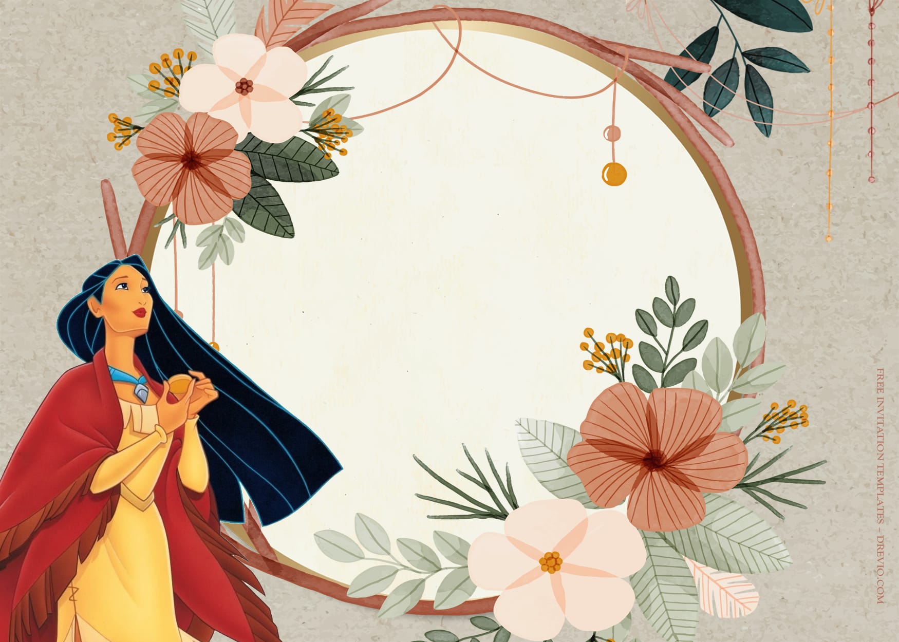 8+ Fight And Enjoy Nature Pocahontas Birthday Invitation Templates Type Three