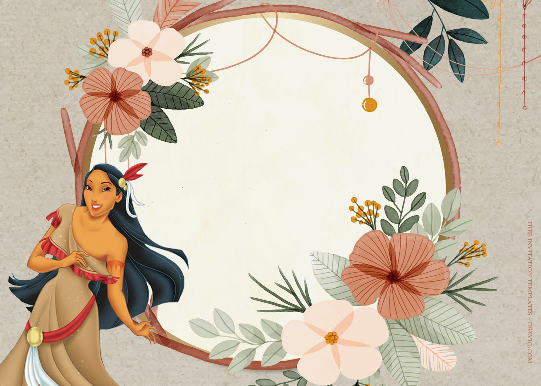 8+ Fight And Enjoy Nature Pocahontas Birthday Invitation Templates Type Two