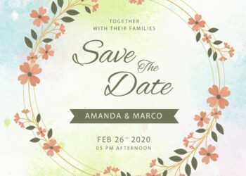8+ Vivid Floral Wreath And Frame Save The Date Invitation Templates