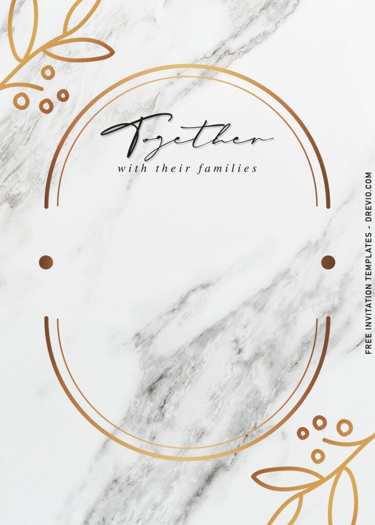 8 Luxury Golden Frame Marble Wedding Invitation Templates