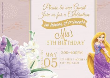 8+ Purple Love Rapunzel Birthday Invitation Templates Title
