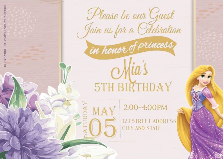 8+ Purple Love Rapunzel Birthday Invitation Templates Title
