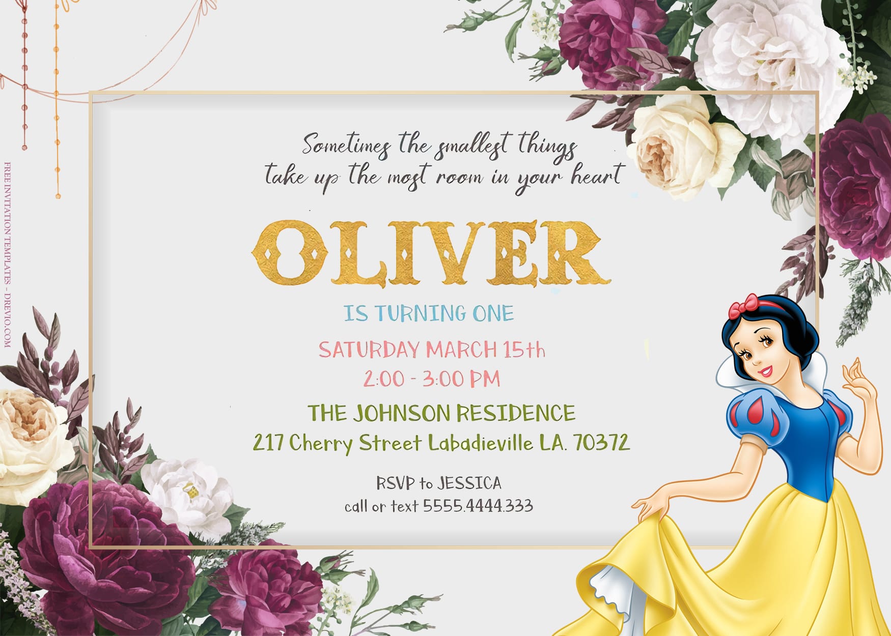 8+ Rose Fragrance Snow White Birthday Invitation Templates